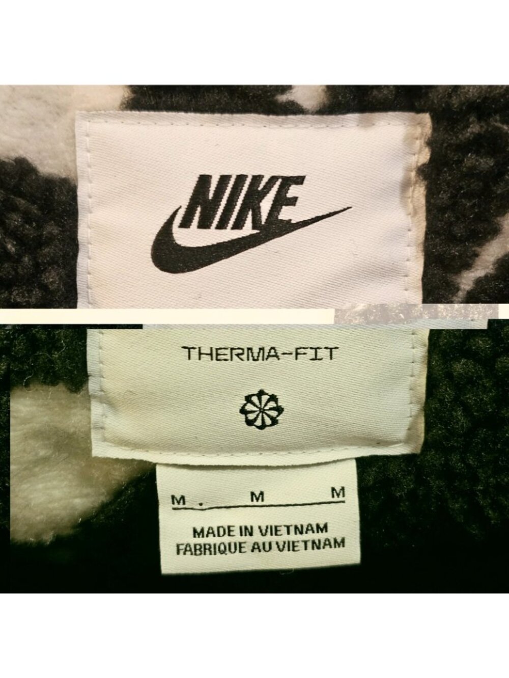 Nike Therma-Fit High Pile Swoosh Jacket Black White FV8025-010 - Women's Size M - Picture 8 of 8